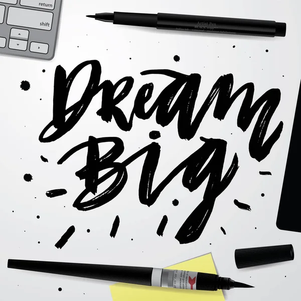 "Dream BIG "citazione motivazionale — Vettoriale Stock