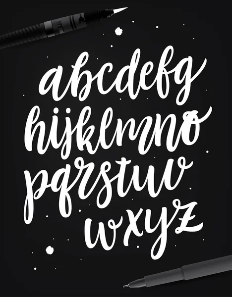 Kalligrafiska script teckensnitt. — Stock vektor