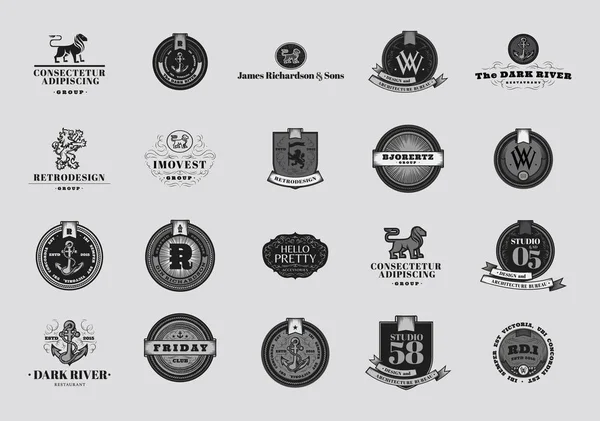 Retro  Emblems and Logotypes — Stock Vector