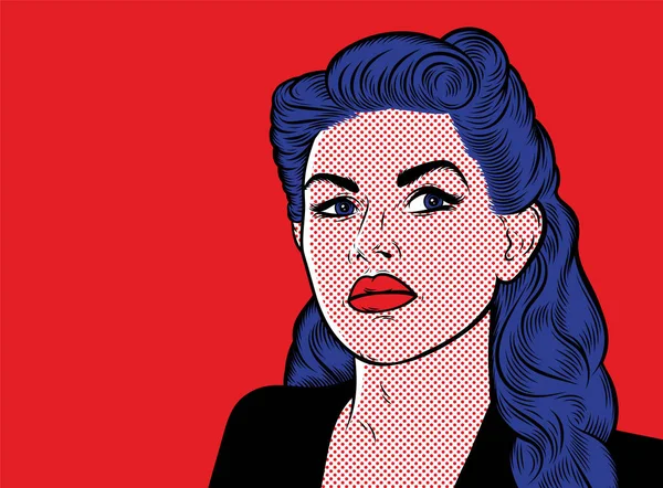 Vintage pop art dziewczyna w — Wektor stockowy