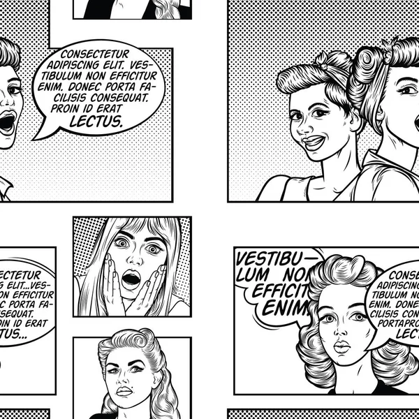 Retro çizgi roman vektör çizim.