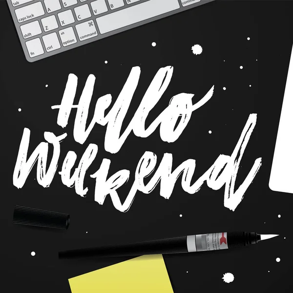 'hello weekend' typography for your designs — Stock Vector