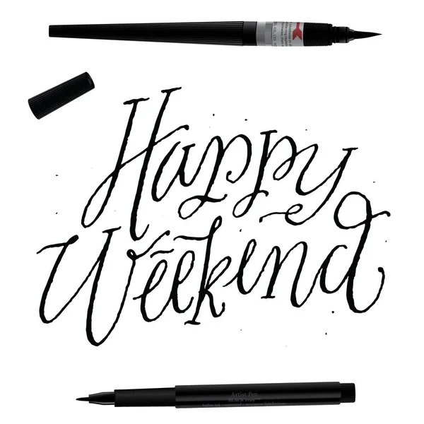 Lettrage week-end heureux — Image vectorielle