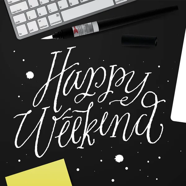 Motivační citát "happy víkend" — Stockový vektor