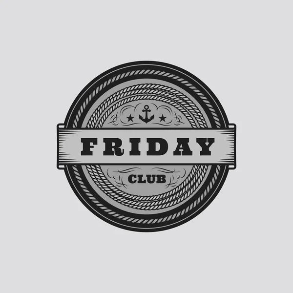 Example: "Friday CLUB" — Stock Vector