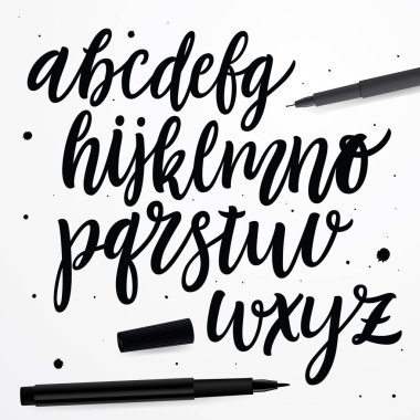 Elle çizilmiş Abc ayarla. 