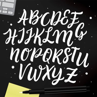 Elle çizilmiş Abc ayarla. 