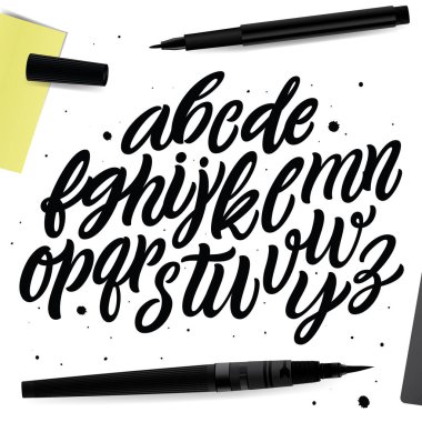 yazı ve Hat sanatı tarzında alfabesi.