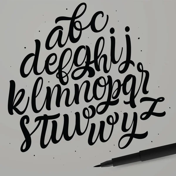Vektör yazı ve Hat sanatı tarzında cursive alfabesi. 