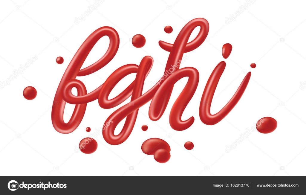 Tomato ketchup font set Stock Vector Image by ©verywell 162813770