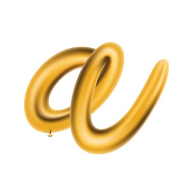 Metalik altın Abc Balonlar, altın harf alfabe.