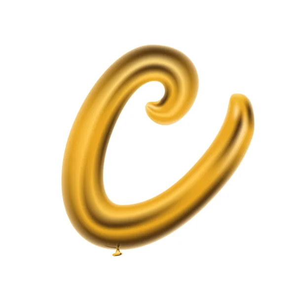Metallic Gold ABC Balloons, golden letter alphabet. — Stock Vector