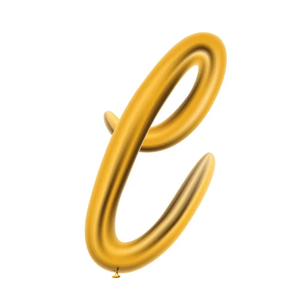 Kovové zlaté Abc balóny, zlaté písmeno abecedy. — Stockový vektor
