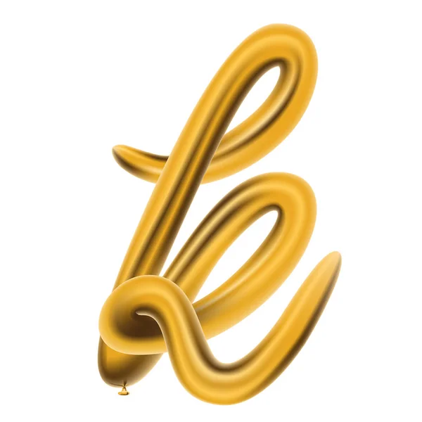 Metaliczne złoto balony Abc, Złote litery alfabetu. — Wektor stockowy