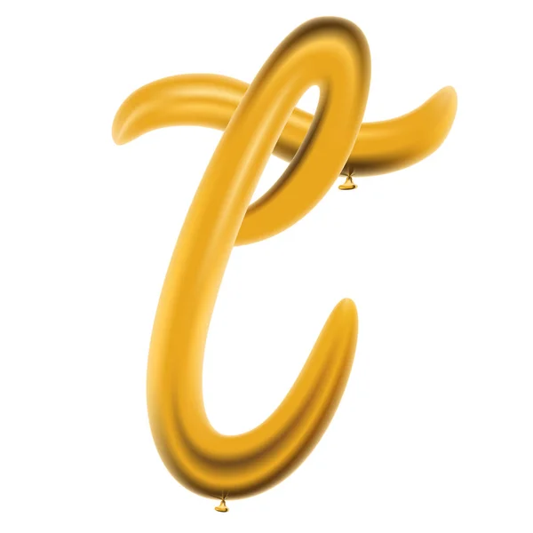 Metallic Gold ABC Globos, alfabeto de letras doradas . — Vector de stock