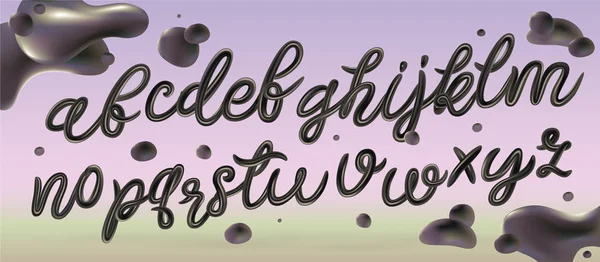 Černý cursive abeceda — Stockový vektor