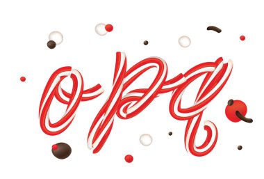 Noel şeker kamışı harfler izole üzerinde beyaz arka plan ayarlayın. Lolipop yazı tipi. Noel ve yeni yıl tebrik kartı için şablon. Tatlı tipografi. Tatlı vektör çizim. 