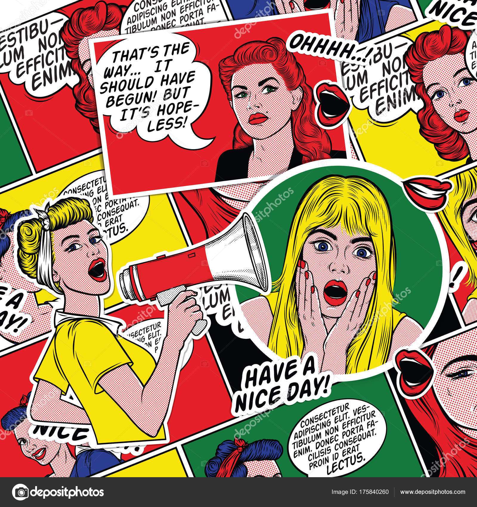 Retro Pop Art Fundo Cômico Com Meninas Sorridentes Cara Feminina Fotos Imagens De © Verywell
