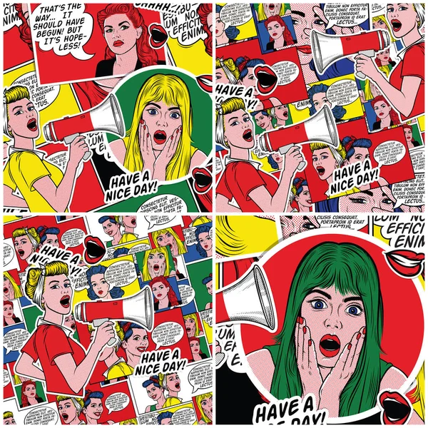 Retro Komiksů Pozadí 60S Stylu Pop Art Pozadí Kód Pin — Stock fotografie
