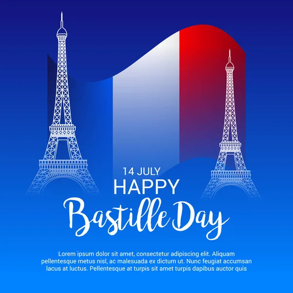 Γαλλική Βαστίλη ημέρα. — Διανυσματικό Αρχείο