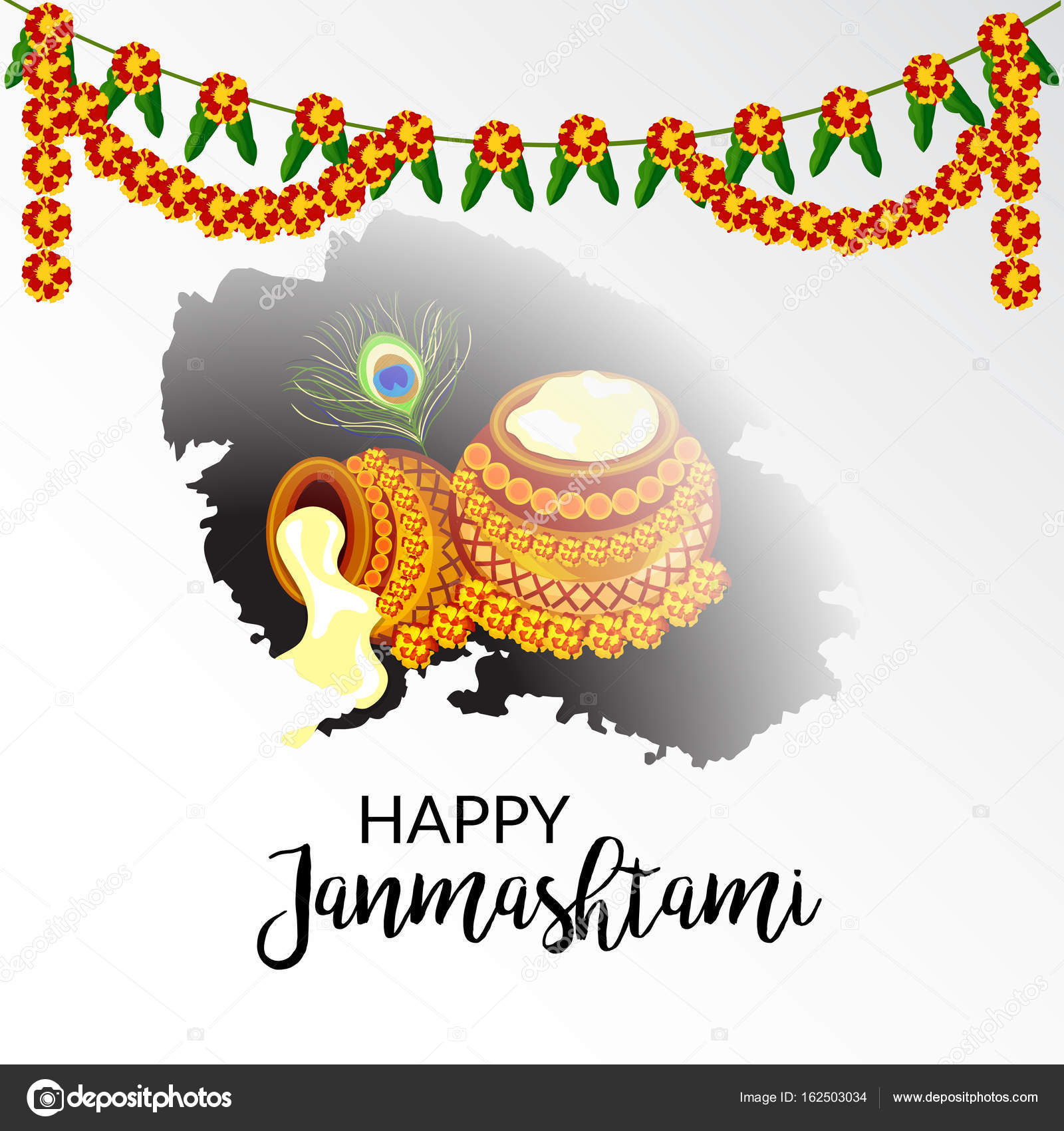 Happy janmashtami banner Vector Art Stock Images | Depositphotos