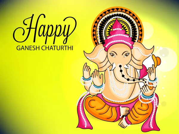 Szczęśliwy Ganesh Chaturthi. — Wektor stockowy