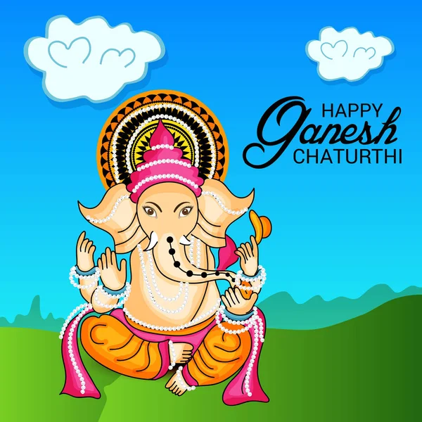 Ganesha feliz chaturthi . —  Vetores de Stock