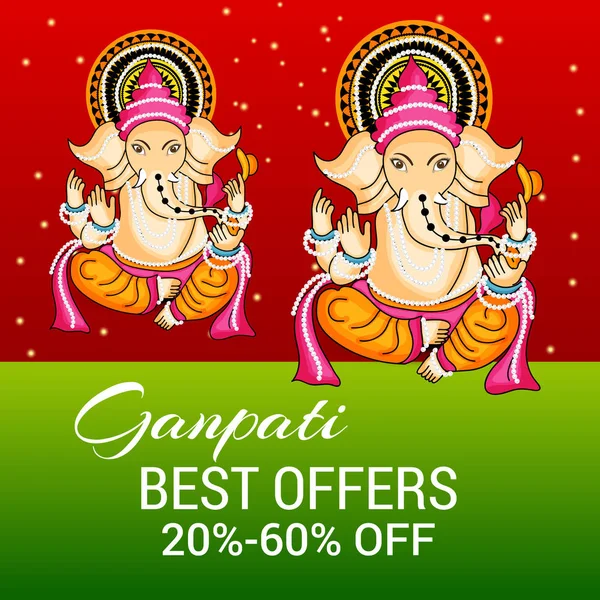 Ganesha feliz chaturthi . —  Vetores de Stock