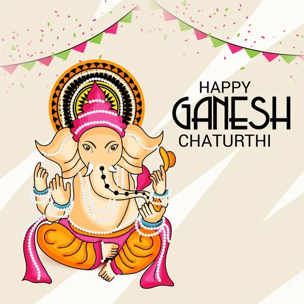 Boldog Ganesh Chaturthi. — Stock Vector