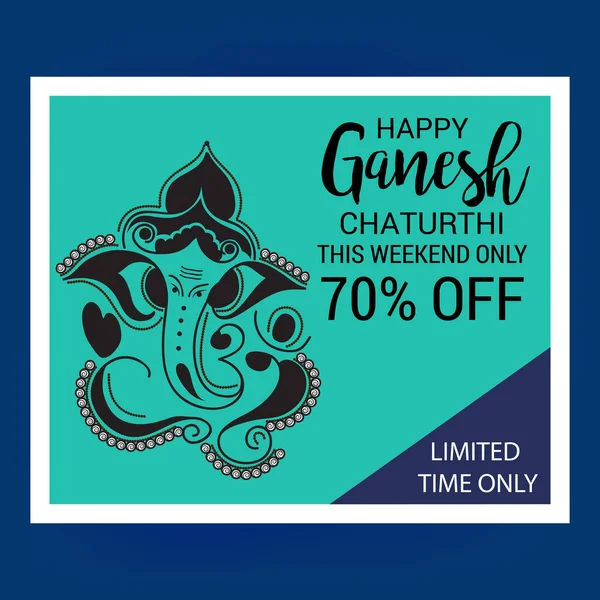 Ganesha feliz chaturthi . —  Vetores de Stock