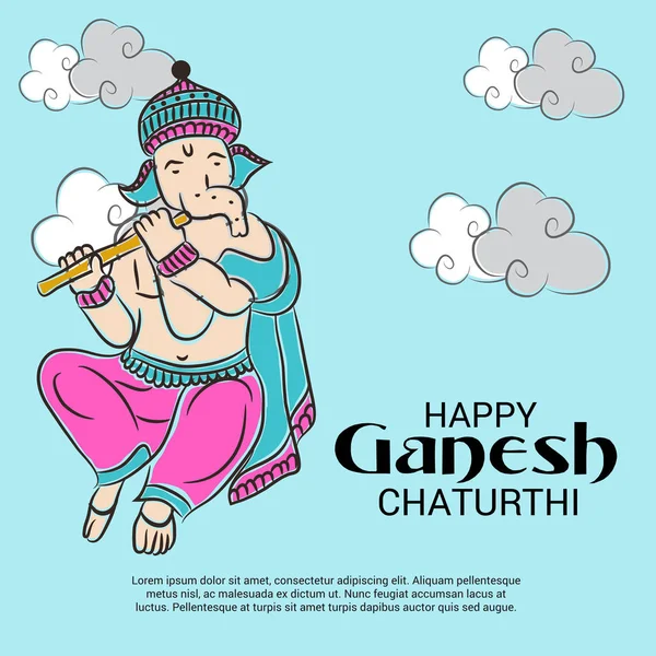 Ganesha feliz chaturthi . — Vetor de Stock