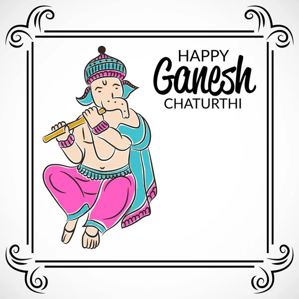 Ganesha feliz chaturthi . —  Vetores de Stock
