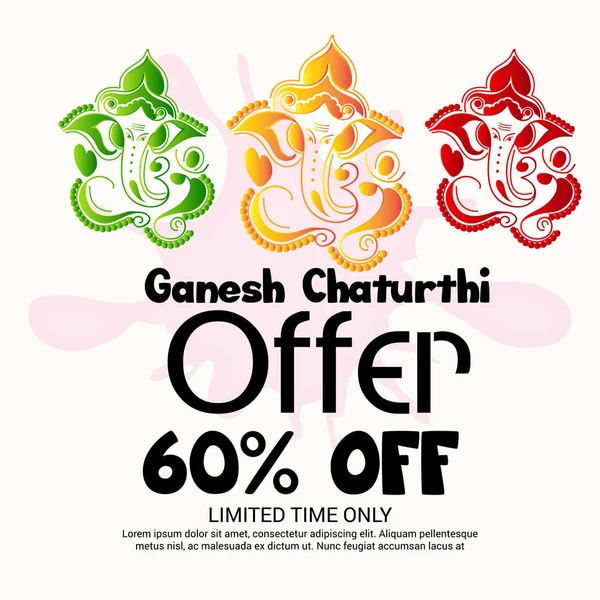 Szczęśliwy Ganesh Chaturthi. — Wektor stockowy