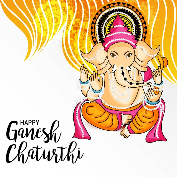 Ganesha feliz chaturthi —  Vetores de Stock