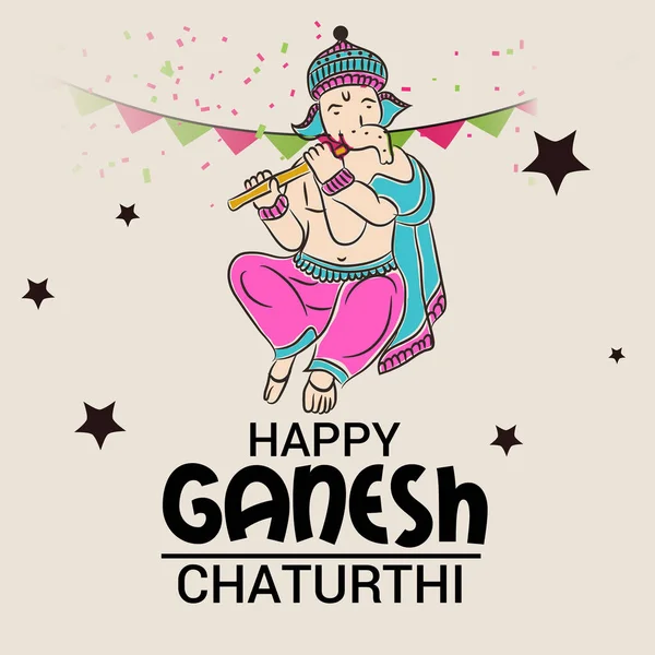 Ganesha feliz chaturthi —  Vetores de Stock
