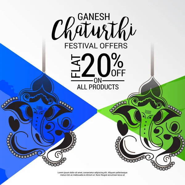 Ganesha feliz chaturthi . —  Vetores de Stock