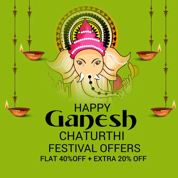 Feliz Ganesh Chaturthi . — Vector de stock