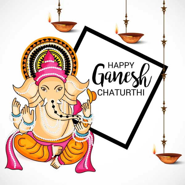 Ganesha feliz chaturthi . —  Vetores de Stock