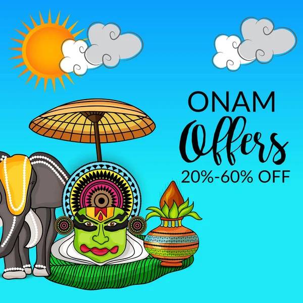 Feliz celebración de Onam . — Vector de stock