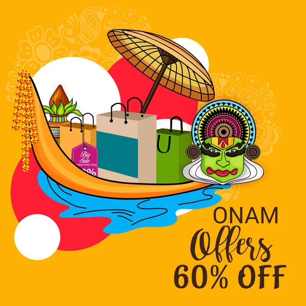 Feliz celebración de Onam — Vector de stock
