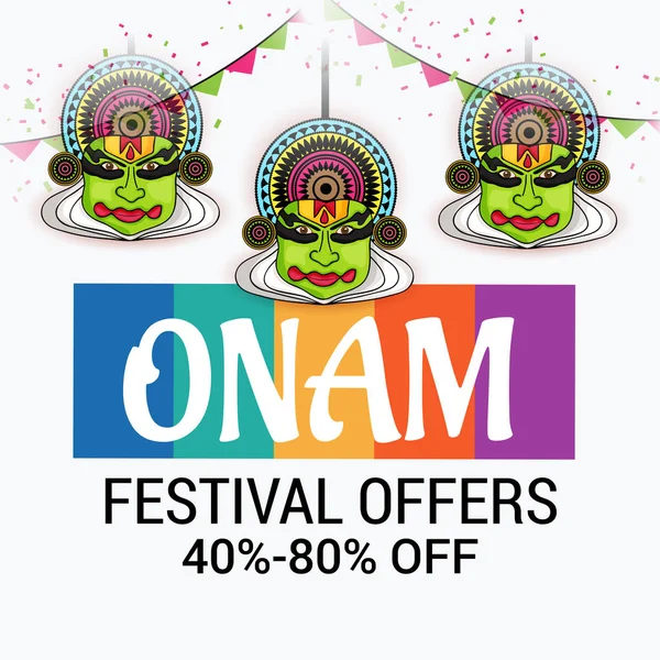 Feliz celebración de Onam — Vector de stock