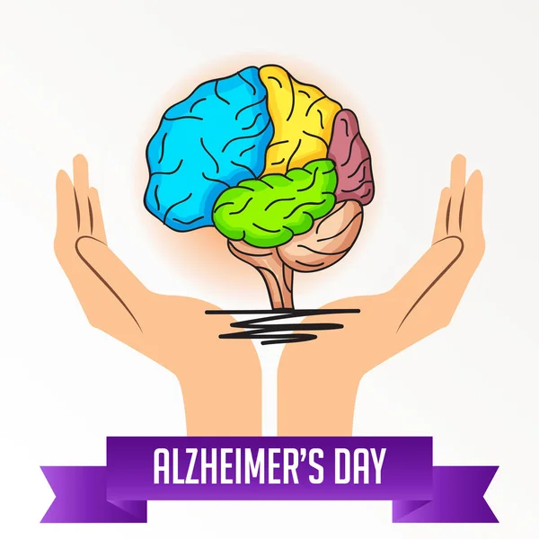 Dia Mundial da Alzheimer . — Vetor de Stock