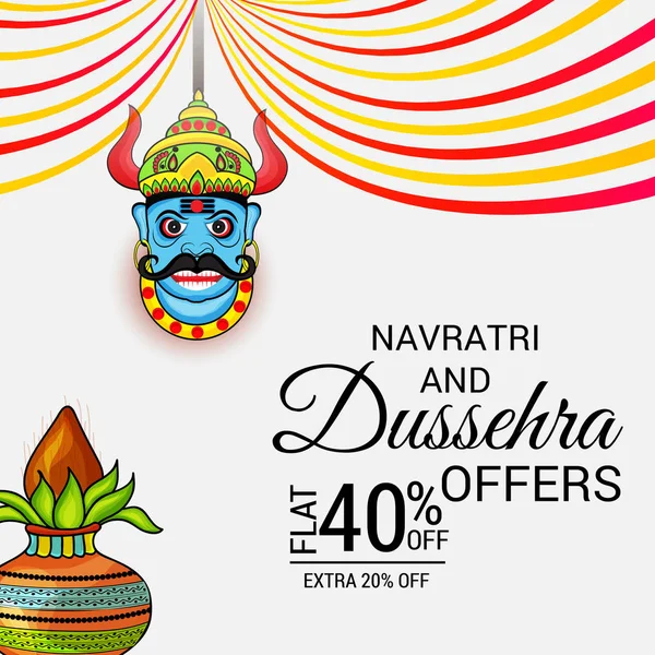 Glad Dussehra firande. — Stock vektor