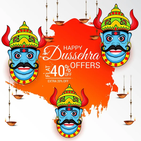 Glad Dussehra firande. — Stock vektor