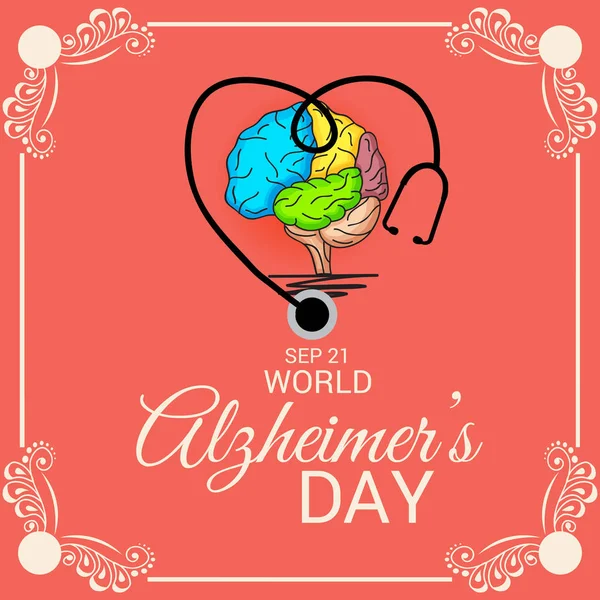 Dia Mundial da Alzheimer . — Vetor de Stock