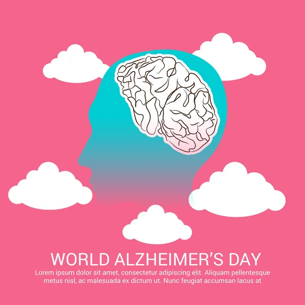 Dia Mundial da Alzheimer . — Vetor de Stock