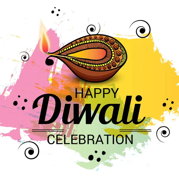 Feliz celebración Diwali. — Vector de stock