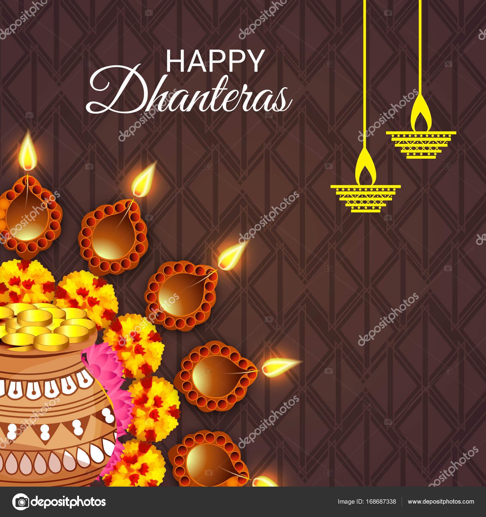 Happy Dhanteras Festival. Stock Vector by ©SSDN 168687338