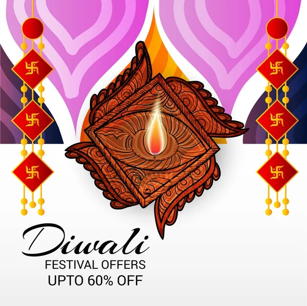 Feliz celebración Diwali. — Vector de stock