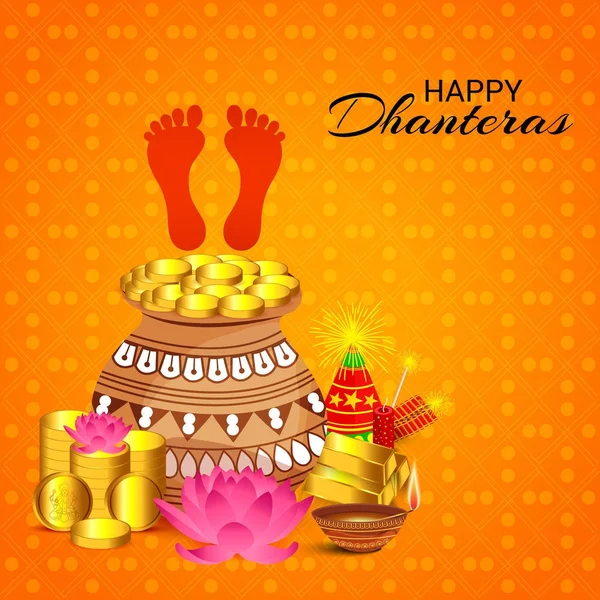 Joyeuse fête de Dhanteras . — Image vectorielle